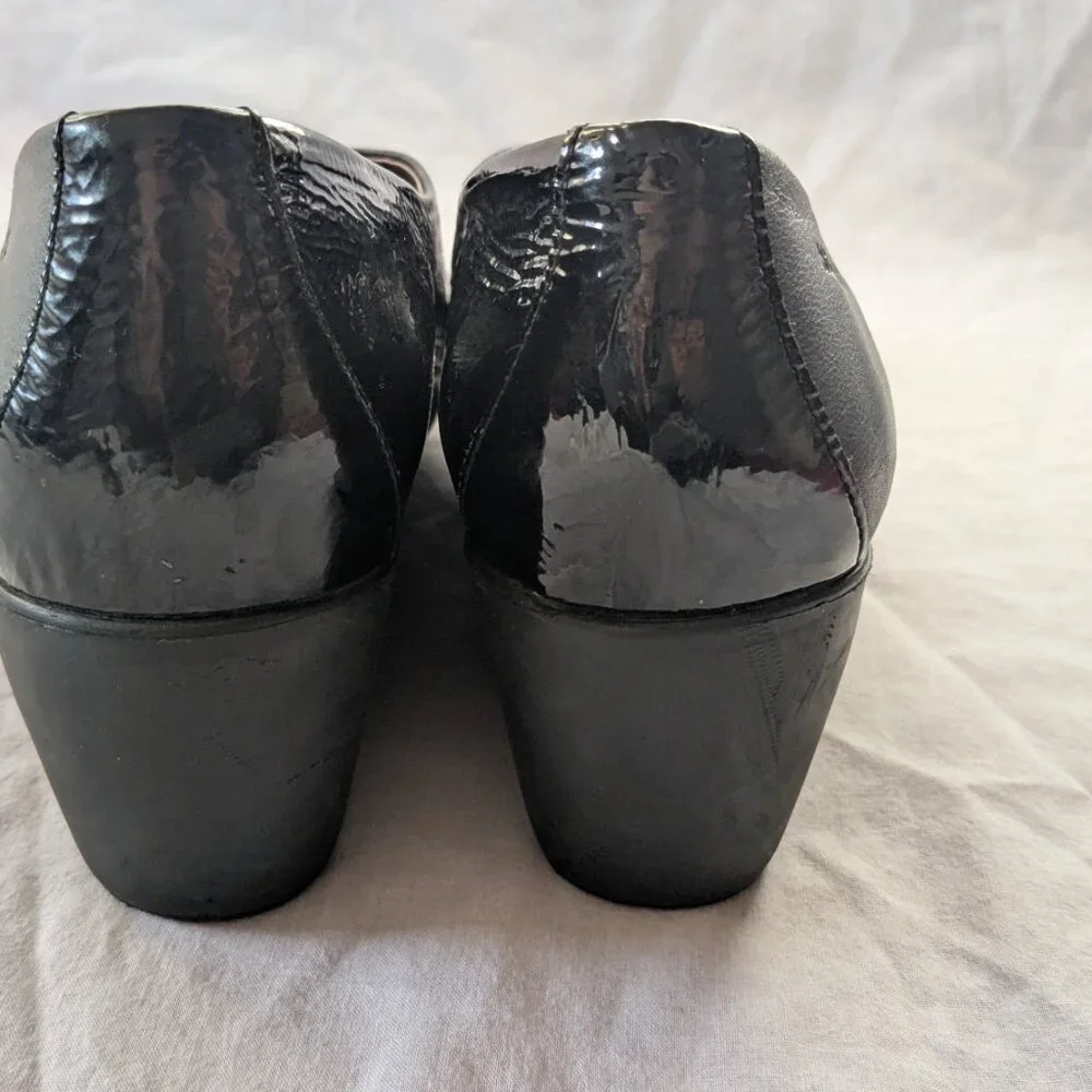 Wonders black smooth/patent two-tone leather wedge slip-ons | EU 42/US 11 - Picture 4 of 8